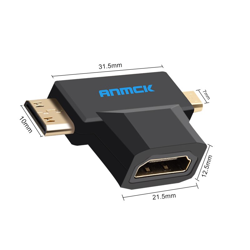 Anmck Mini HDMI Male to Female HDMI-compatible Adapter Splitter Micro HDMI Connector For Computer Projector Display Screen HD TV