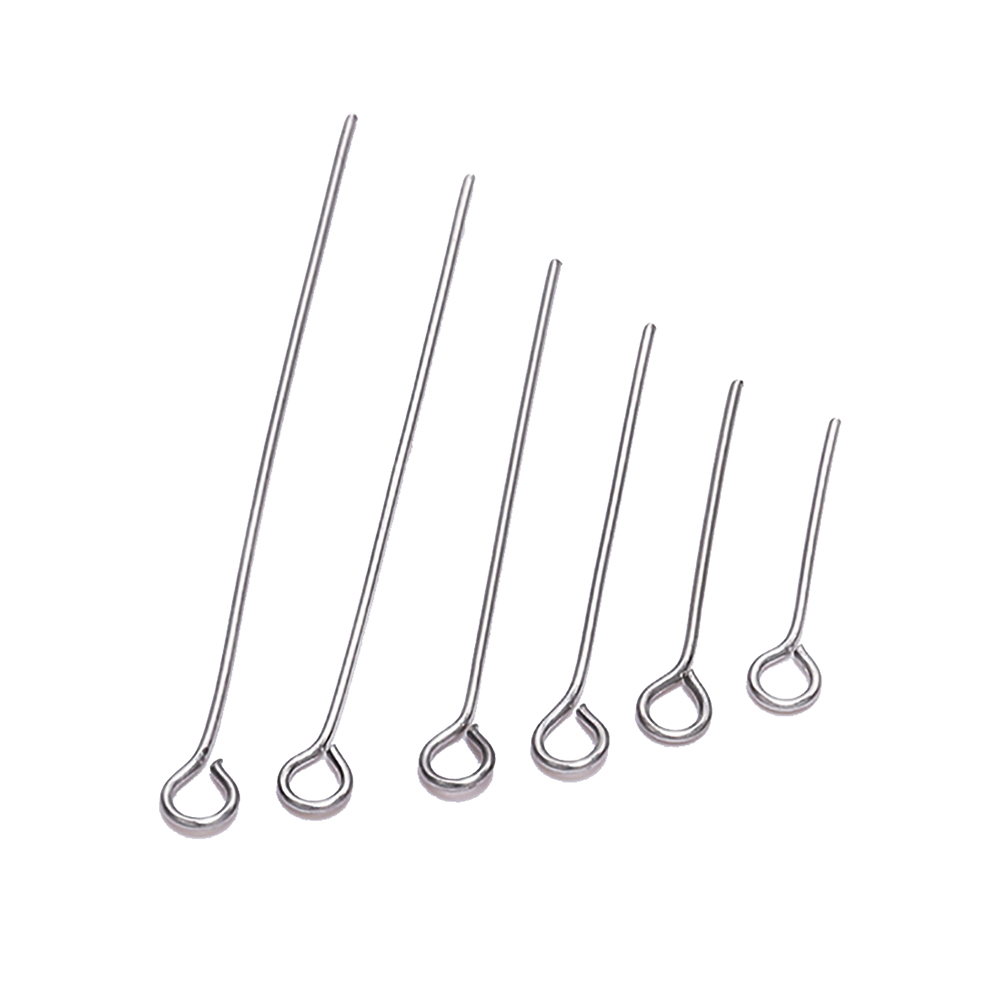 Épingle à tête plate en acier inoxydable, 100 pièces/lot, accessoires de bijouterie à faire soi-même, boucles d'oreilles, perles, épingles à œil, fournitures pour la fabrication de bijoux: 10mm / Black