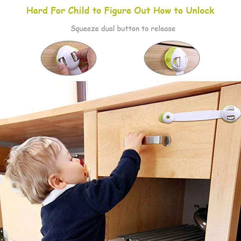 6 Pcs Kind Veiligheid Kast Sloten-Sterke Lijm Sloten Voor Keuken Kasten Lade Kast Koelkast Prullenbak Installeren