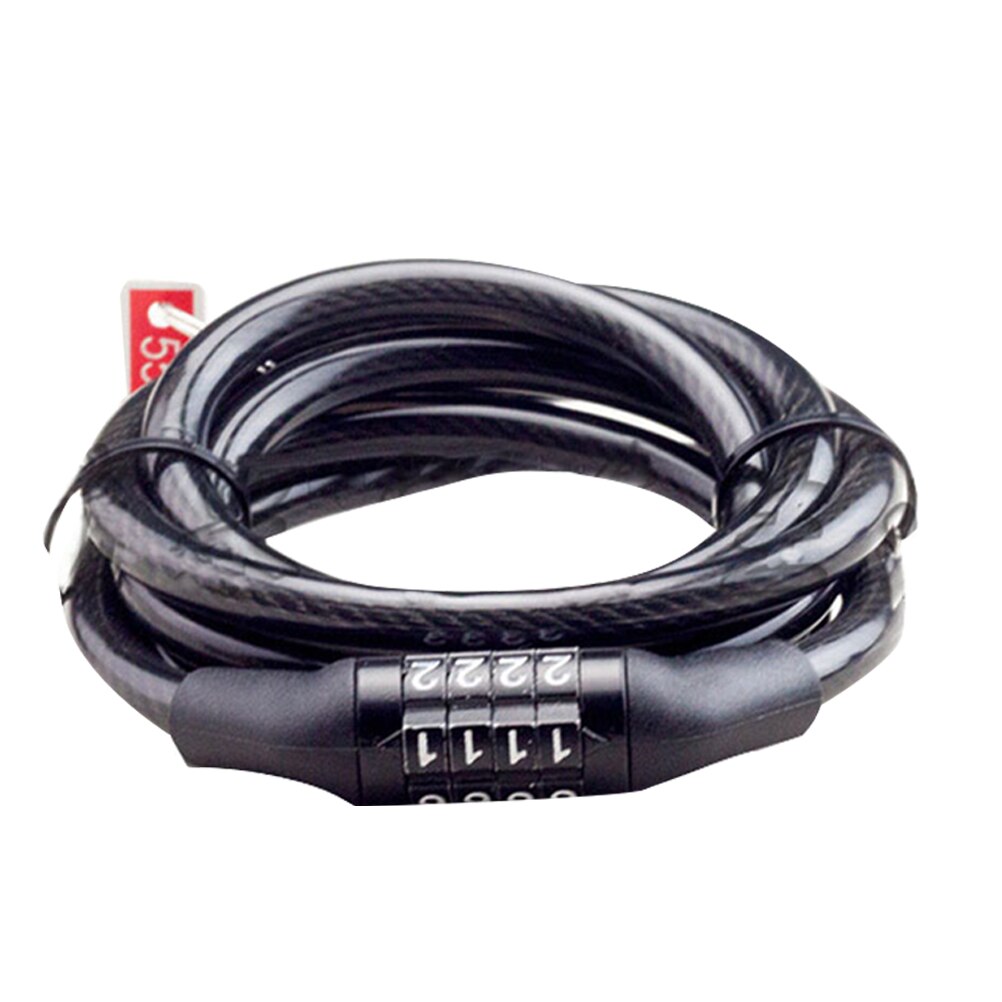4 Digit Fietsen Heavy Duty Kabel Combinatie Wachtwoord Fiets Kabel Lock Kabel Harde Codeslot (Zwart)