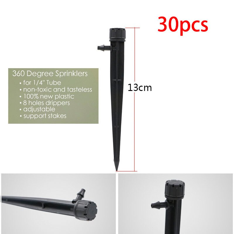 4/7mm Hose Drip Irrigation System 360 Degree Adjustable 8 Hole Sprinkler Garden Watering Kit Inserting Ground Micro Flow Dripper: Lavender