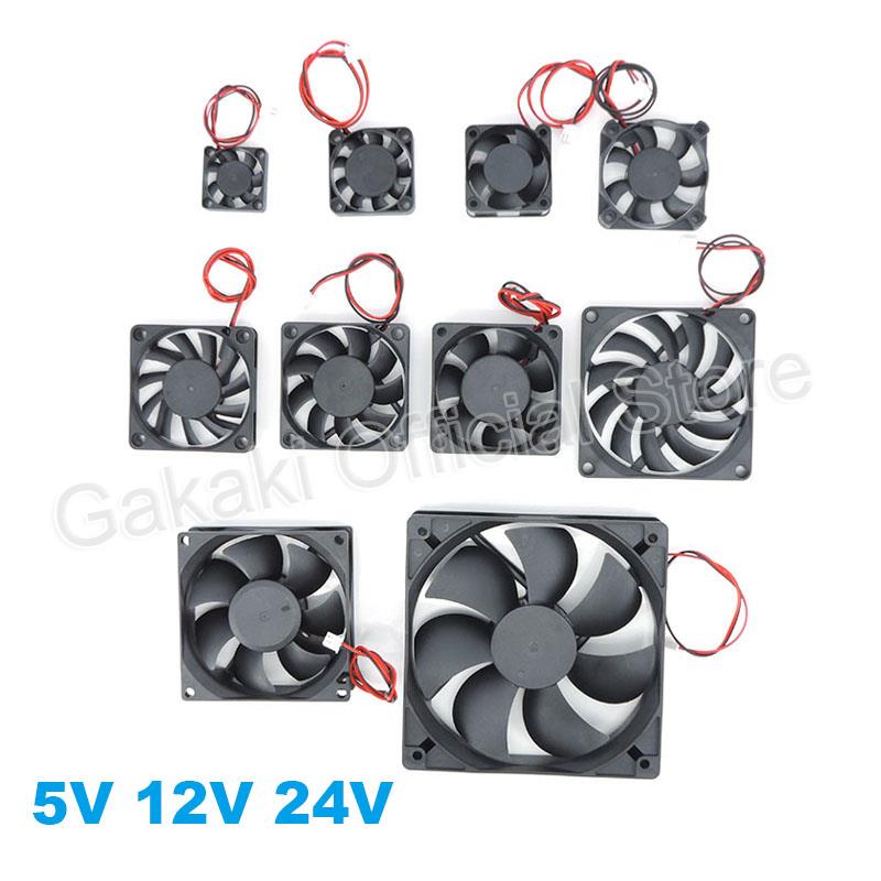 4010 12025 8010 30mm dc 5V 12V 24V ventilador de refrigeración caja de Motor sin escobillas silencioso 40MM 50MM 60MM 70MM 80MM 90MM 120MM para impresión 3D 2PIN