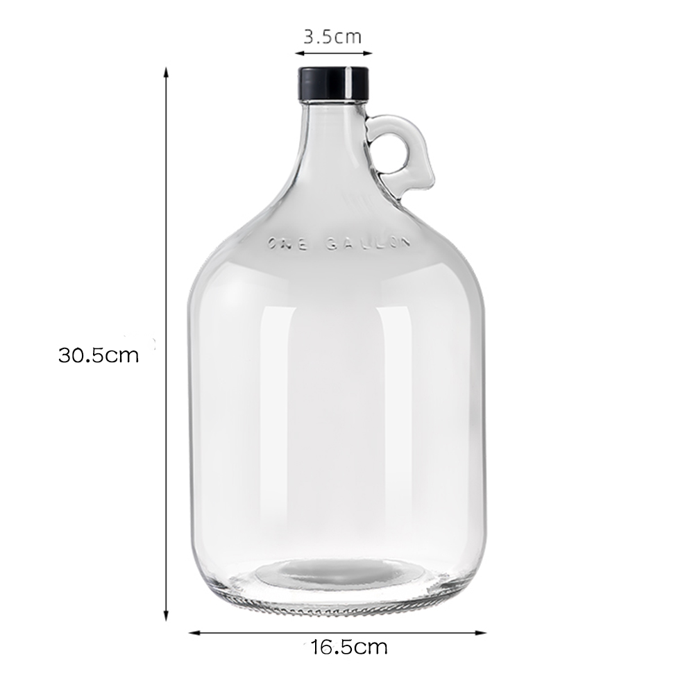 Sticlă de apă din sticlă include 38 mm capace poliseal, capacitate , 4 l , transparentă: Default Title