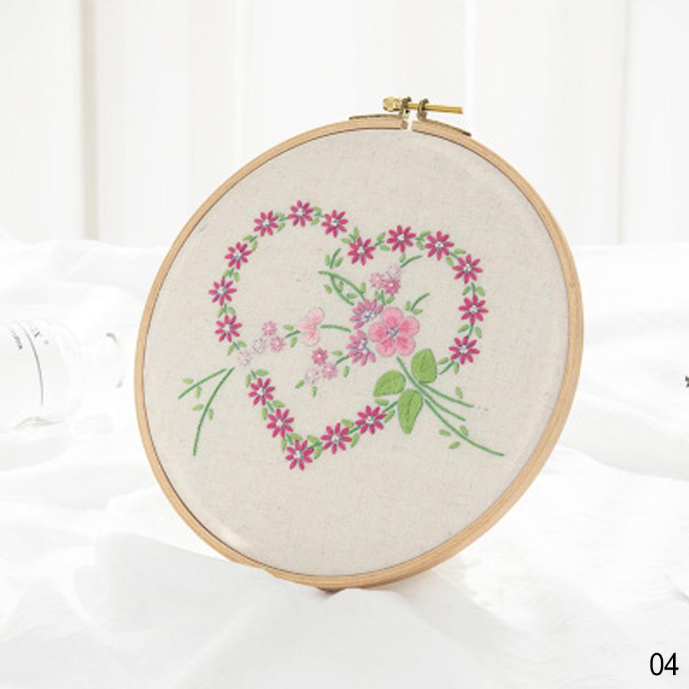 DIY Letters Flowers Embroidery Kit Handcraft Needlework Cross Stitch Kit Cotton Embroidery Painting Embroidery Hoop Home Decor: 04