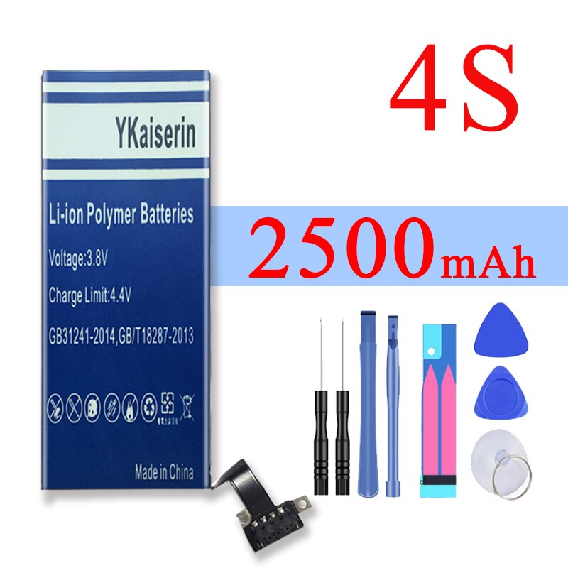 Ad alta Capacità Della Batteria Del Telefono Mobile Per Il IPhone 4 4s 6s 6 7 8 6S/6/7/8 più di X Batteria di Ricambio Per Apple 5 5S 5C Se + Codice Binario: For iPhone 4S