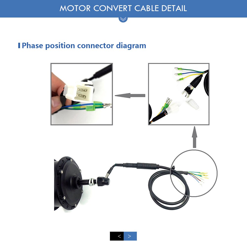 Ebike Julet Waterproof Cable 9 Pin e Bike Conversion Line Extension Adapte Cable 250W/350W/500W For Electric Bike Conversion Kit