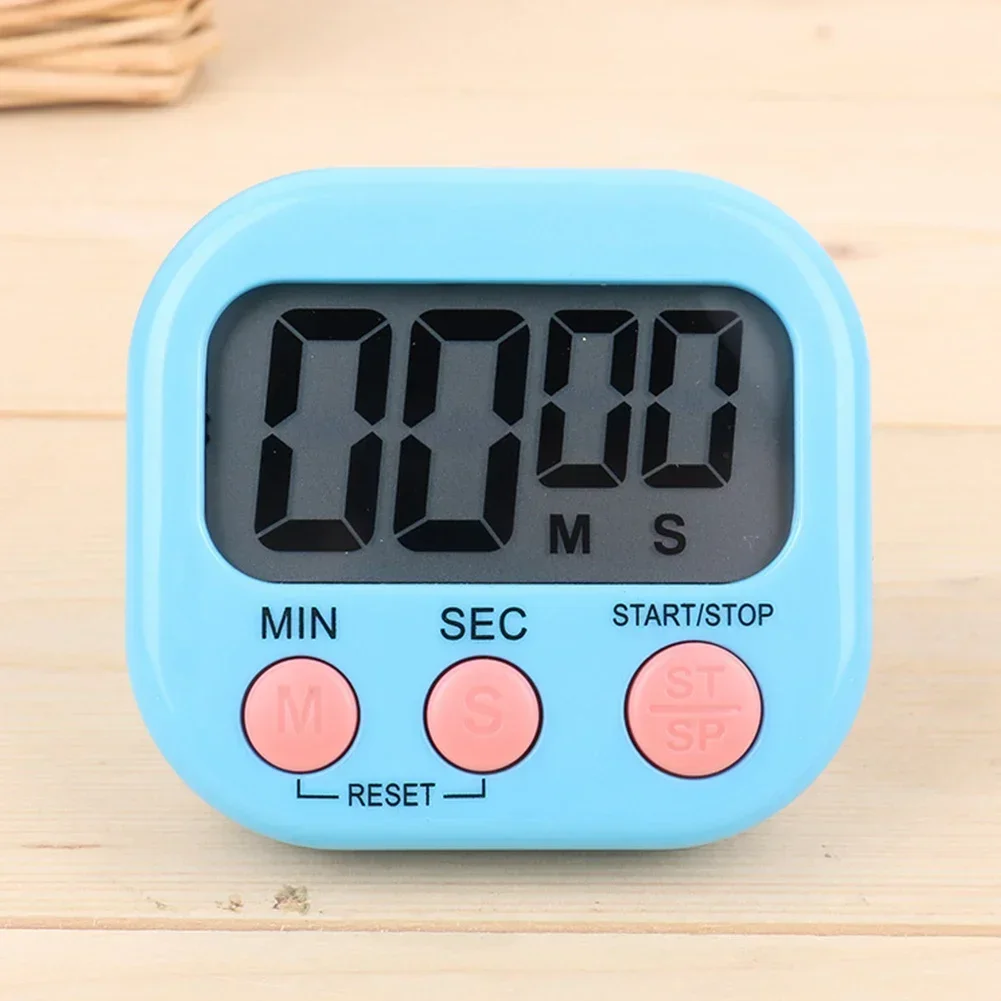 Acessórios de cozinha temporizador digital lcd temporizador digital alarme digital ovo cozinha lcd grande cronômetro magnético: Vermelho