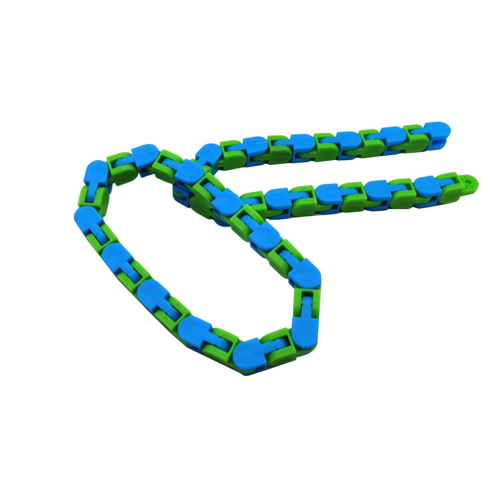 Wacky Tracks Snap En Klik Fidget Speelgoed Kids Autisme Snake Puzzels Classic Sensory Speelgoed Fiets Track Keten Decompressie Speelgoed: blue green