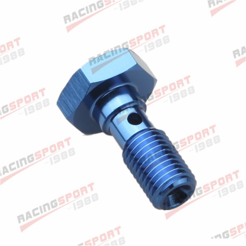 M8 x 1.0 mm Aluminium Alloy Metric Banjo Bolt Brake Fitting Adapter Blue