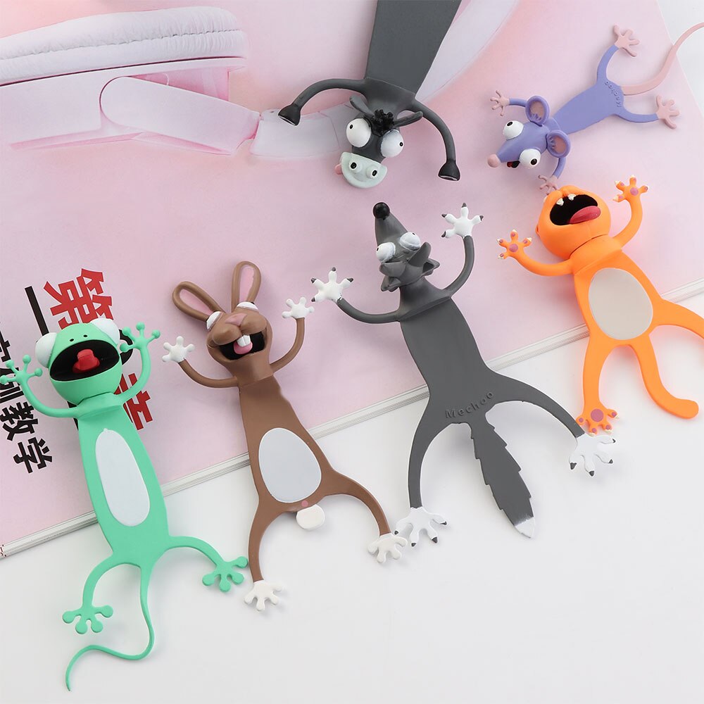 Kreative 3D Stereo Lesezeichen Nette Karikatur Ebene Marker Kawaii Katze Panda Lesezeichen Von Seiten freundlicher Schule Schreibwaren