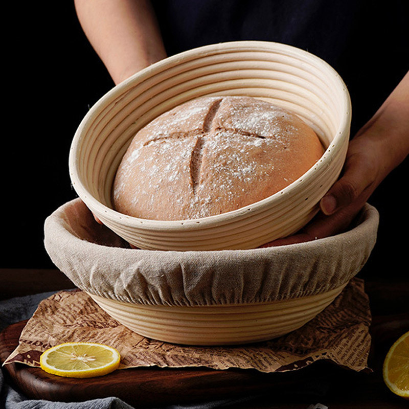 Cesta de fermentación de pan de fermentación europea, resistente al ratán Natural, suministros para hornear de masa fermentada DIY, cesta de mimbre para el hogar