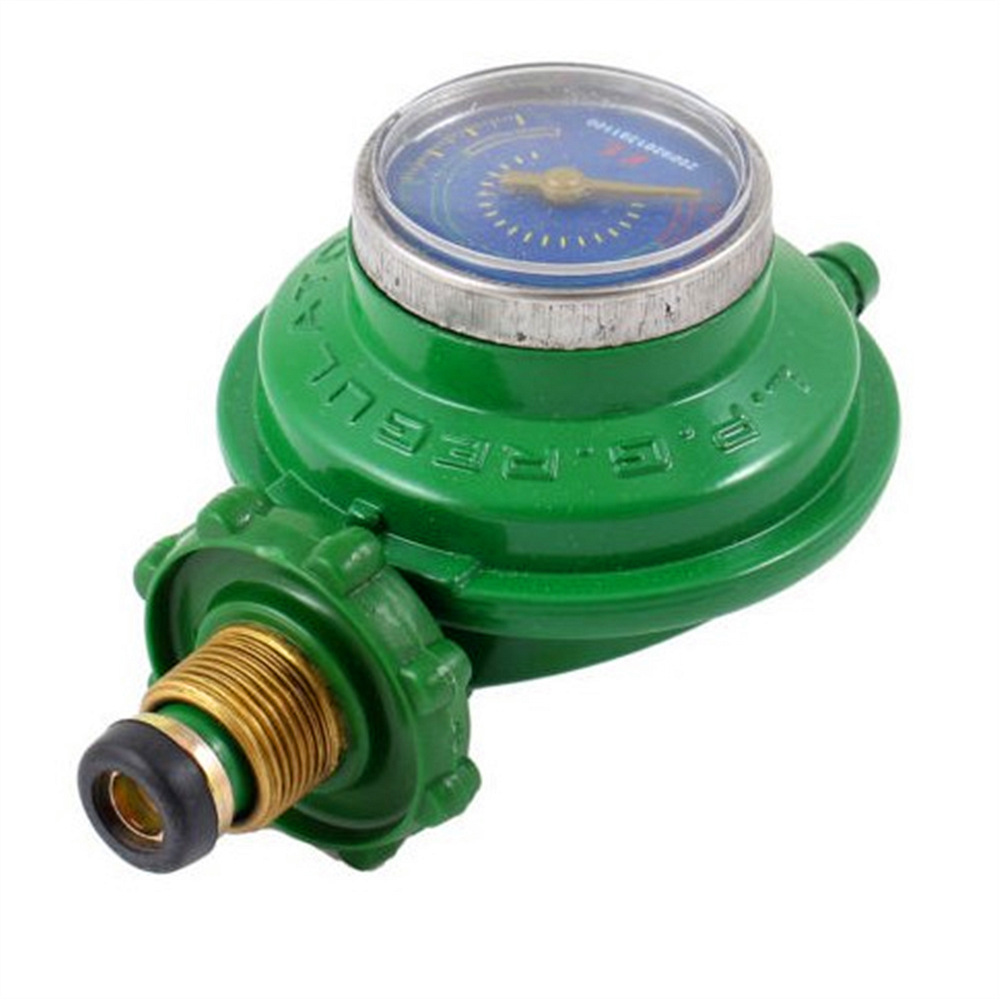 1 Pc 1 Inlet 1 Outlet Liquefied LGP Gas Gauge Pressure Regulator Green