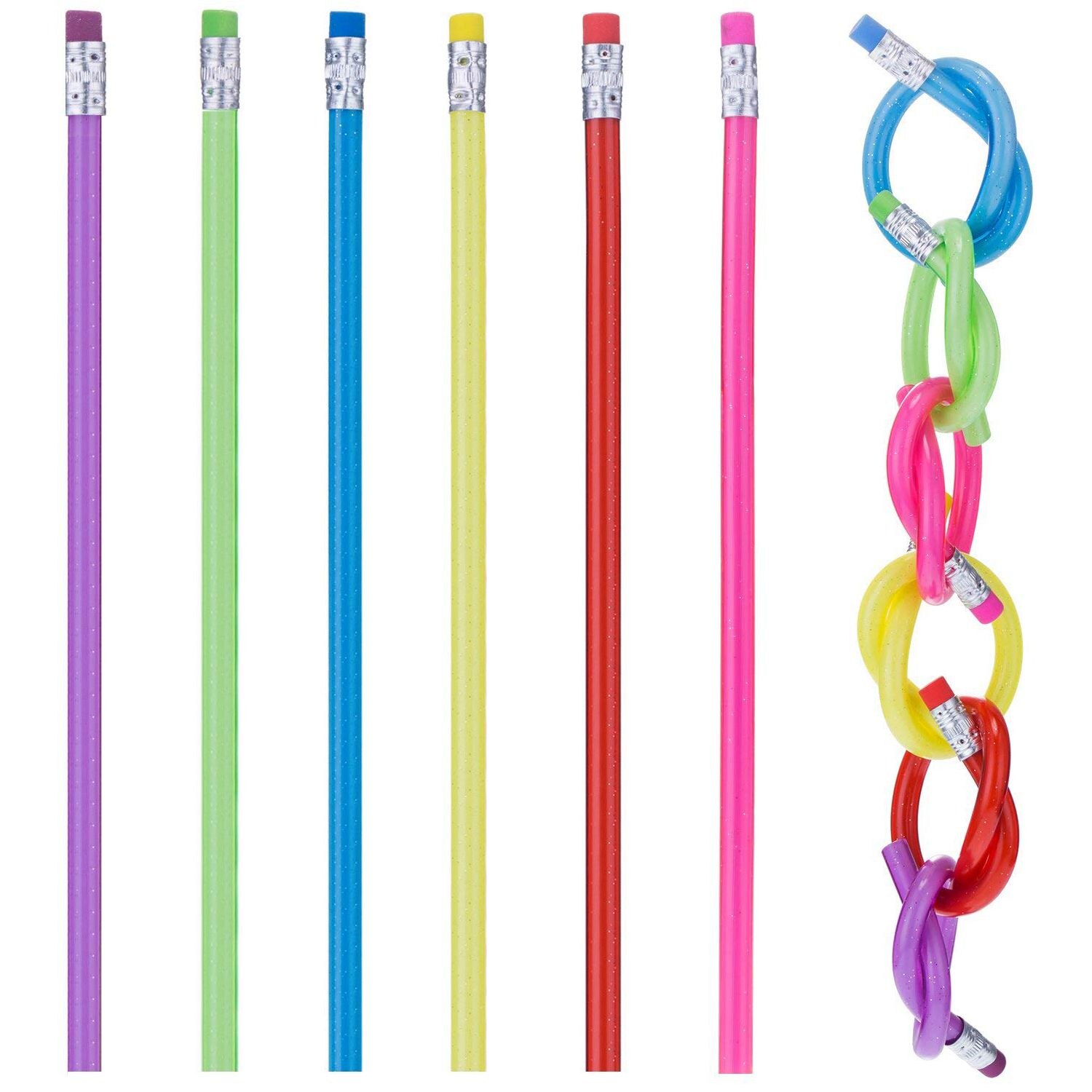 60 piezas lápiz Flexible Bendy Soft lápices con goma, Colorful-SCLL