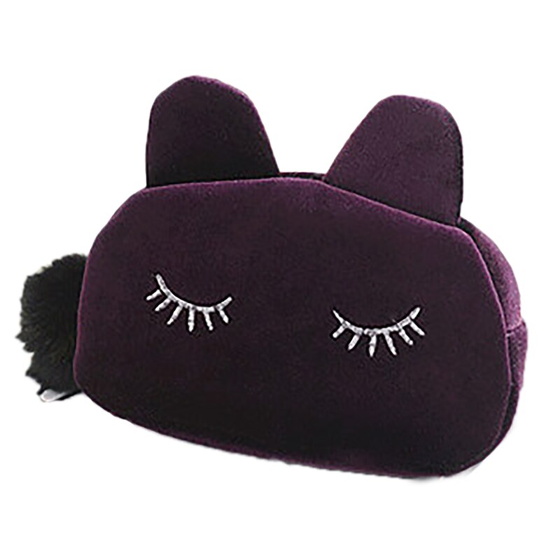 Kat Cosmetische Bag Velour Make Up Case Reizen Toilettas Opbergtas Hairball Rits Make Organizer Vrouwen Cosmetica Benodigdheden