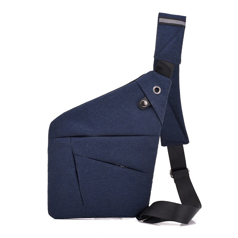 Fabra Anti-Theft Männer Messenger Schulter Taschen Männer Brust Pack Männer Retro Trapez Sharp Crossbody-tasche Motorrad Sling Tasche schwarz: blue