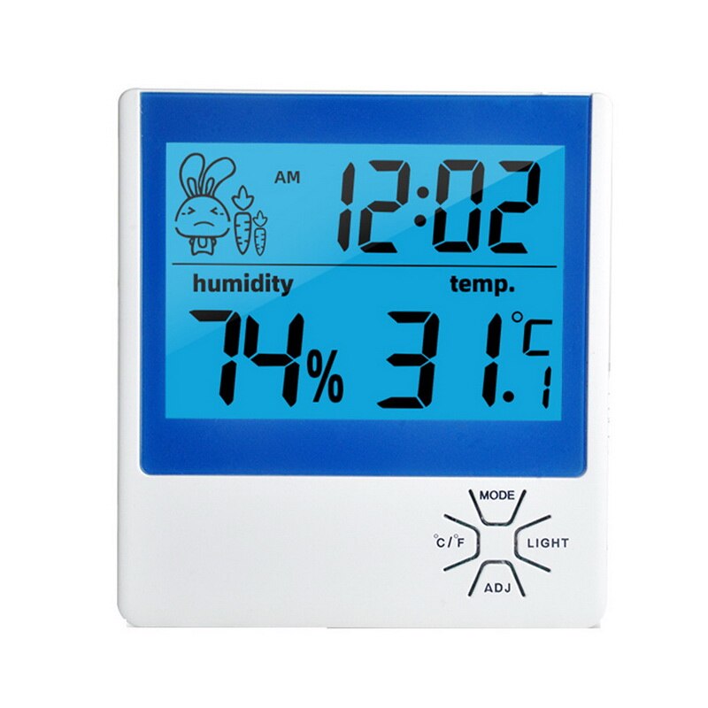 Digital Temperature Humidity Clock Big LCD Electronic Thermometer Hydrometer Meter With Stand Hygrometer Humidity Gauge Digital: B