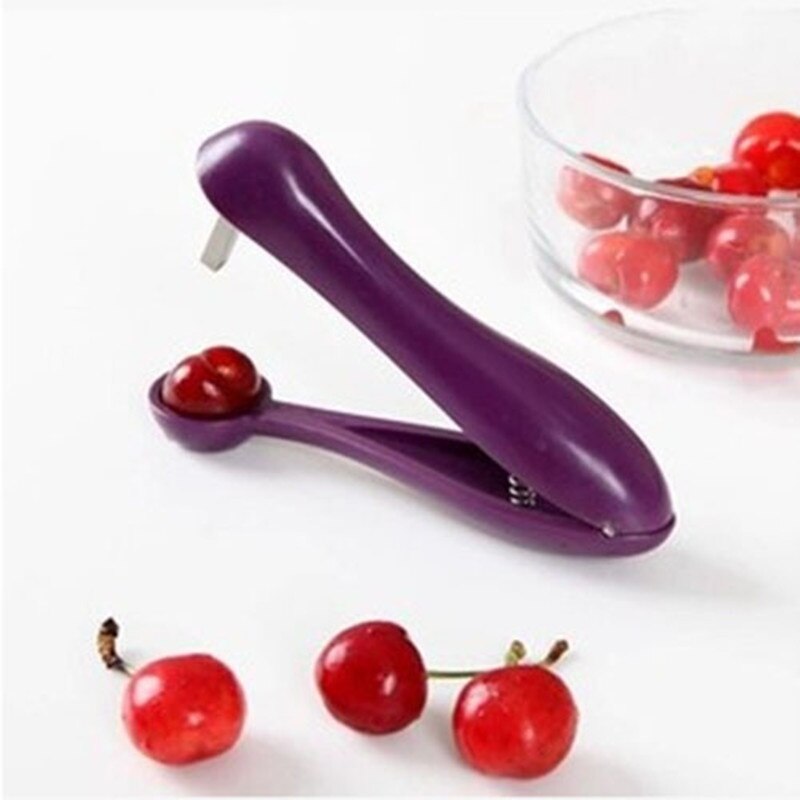 Picadora de cereza de Plástico Morado para el hogar, herramientas para verduras, accesorios de cocina para el hogar, 1 unidad
