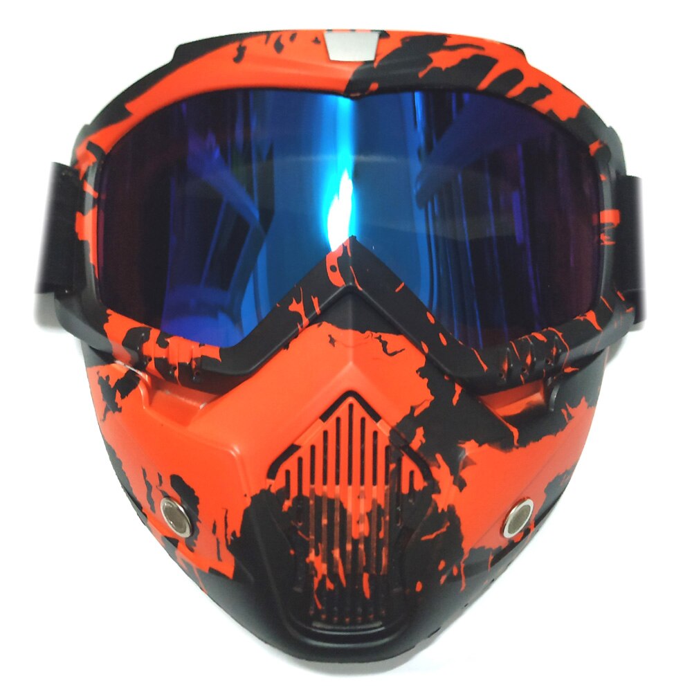 Máscara de gafas de Motocross, gafas de sol, esquí, Skate, máscara de casco facial Vintage, gafas de Motocross desmontables, casco Jet para Scooter: Model 2