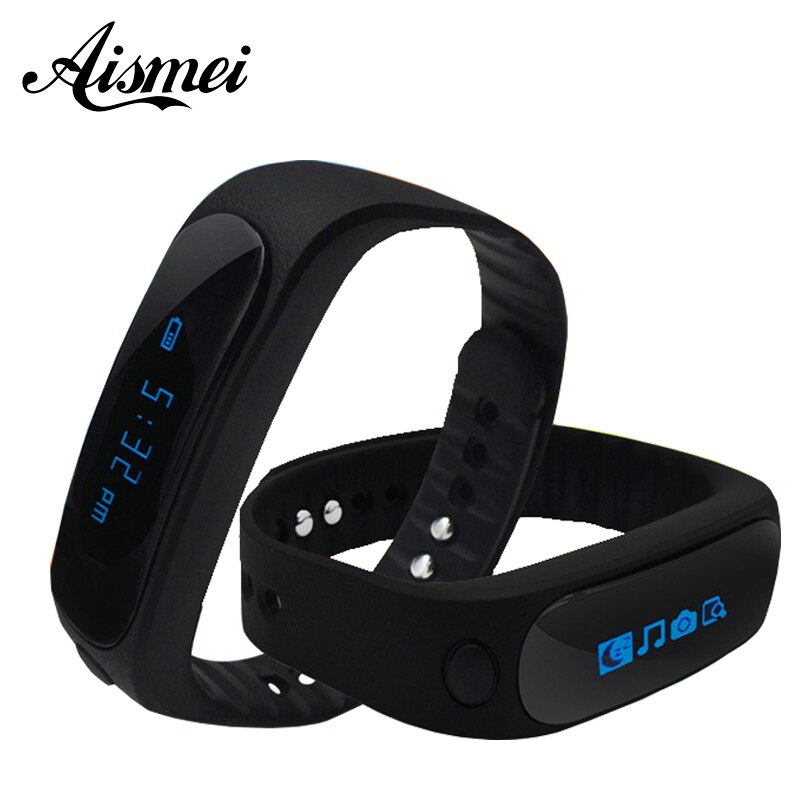 E02 sport smart armband horloge polsband tijd/beller-id/alarm/stappenteller slaapmonitor voor ios & android