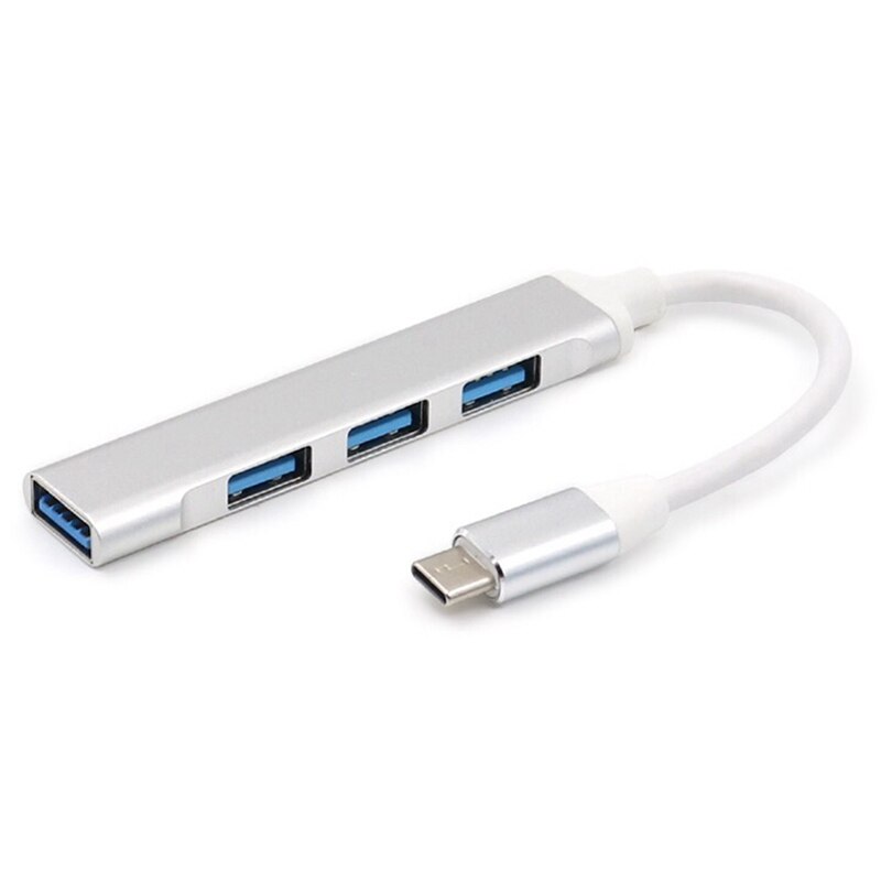 Tipo-c para hub USB-C a 4-port usb3.0 divisor de alta velocidade otg liga de alumínio docking station