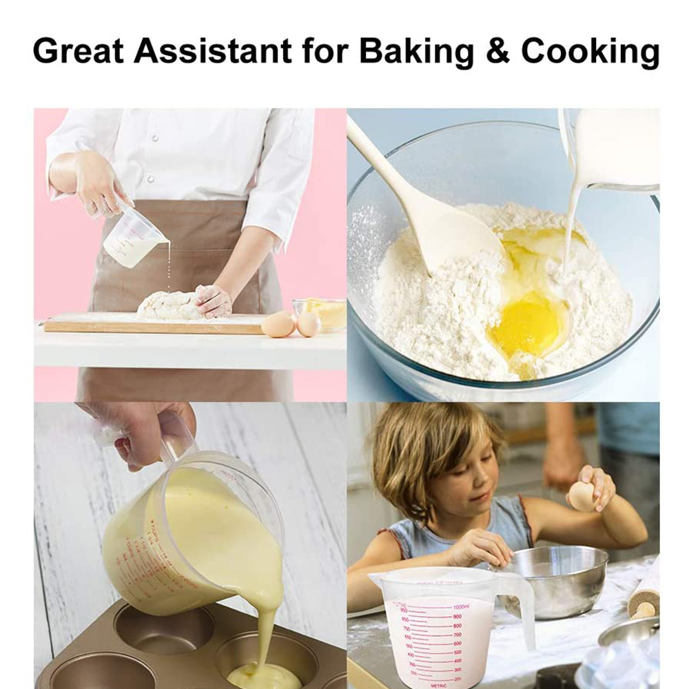 Taza medidora de silicona de 250/500ml, herramienta de medición para cocina, jarra para Caño, herramienta para hornear para mantequilla y agua