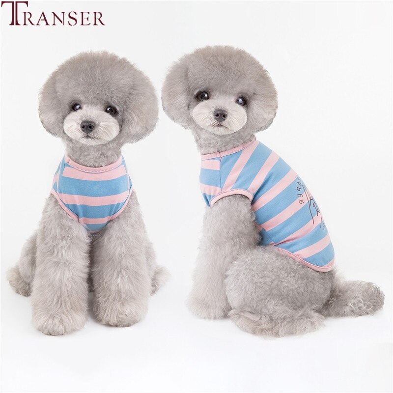 Transer ROCK papier lettre imprimer rayé chien gilet petit chien vêtements d'été chiot débardeur 205