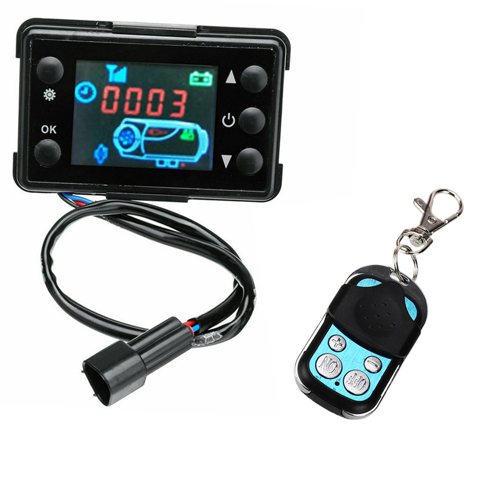 12v/24v lcd display termostat monitor switch + fjernbetjening tilbehør til 5kw/8kw bilvarmer bil parkering dieselvarmer