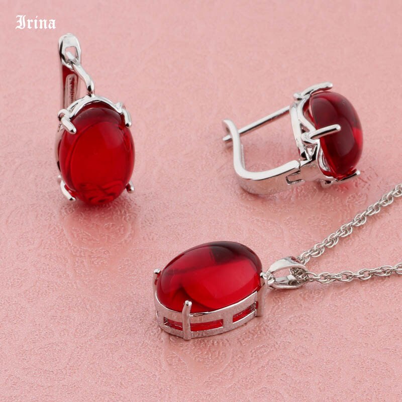 Irina Good Jewelry Sets For Women Wedding Hollow Oval Shape 585 Rose Gold Color Pendant Necklace and Earrings: Platinum Color 4