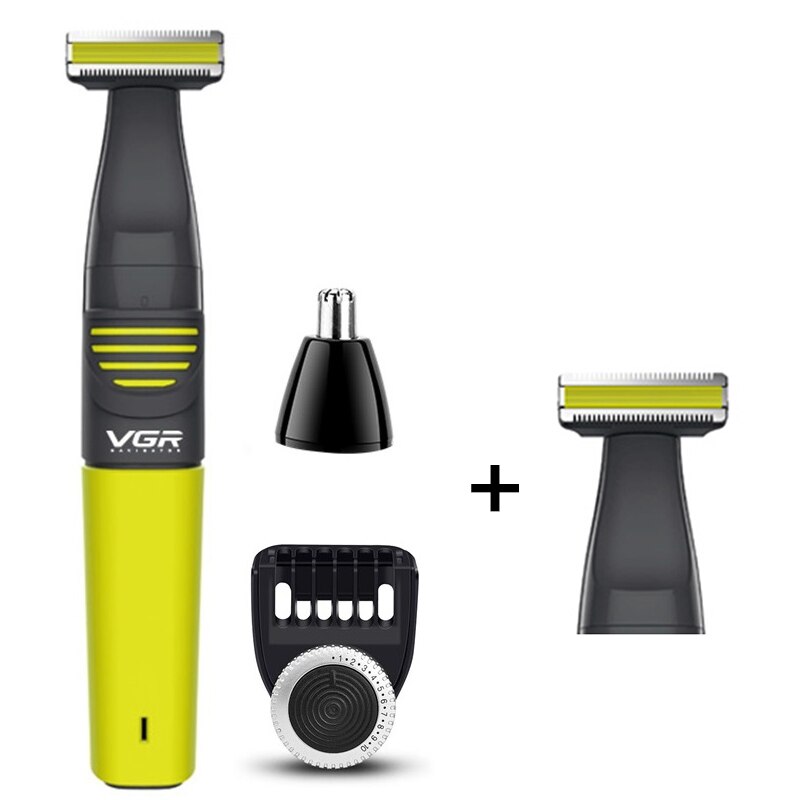 one blade washable beard trimmer for men hair trimmer facial mustache body electric hair cutting machine edge grooming kit: Add 1 blade set