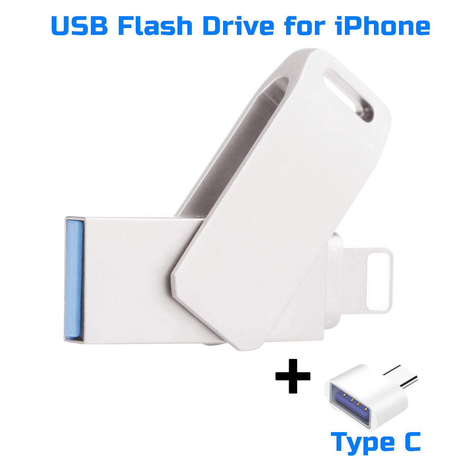 Usb 3.0 Flash Drive for iPhone otg 3 in 1 32GB/64GB/128GB/256GB/512GB usb3.0 Pendrive for Iphone7/8/9/11/13/14/X for Ipad
