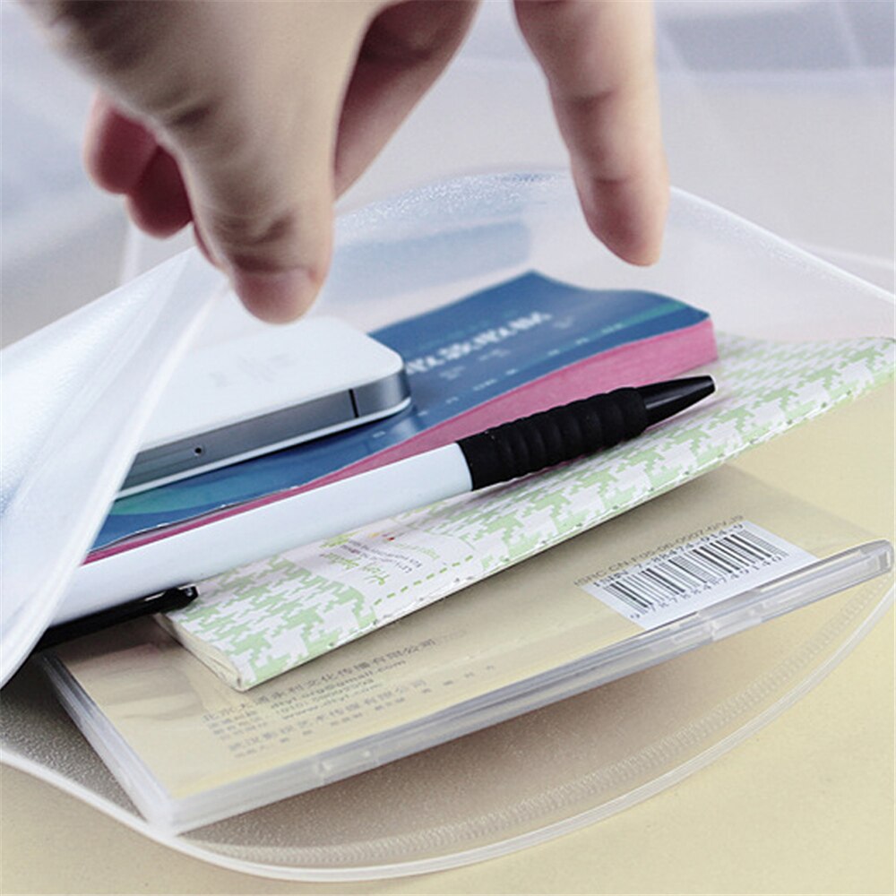 A4 Document Slider Bags File Bag Envelope Folders For Office Clear Waterproof