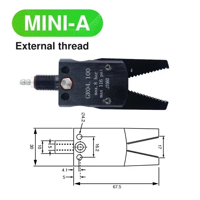 Pneumatic Gripper Manipulator Fixture for Injection Molding Grab With Sensor Switch Water Spout Clip Robot Arm Fixture Cylinder: Red