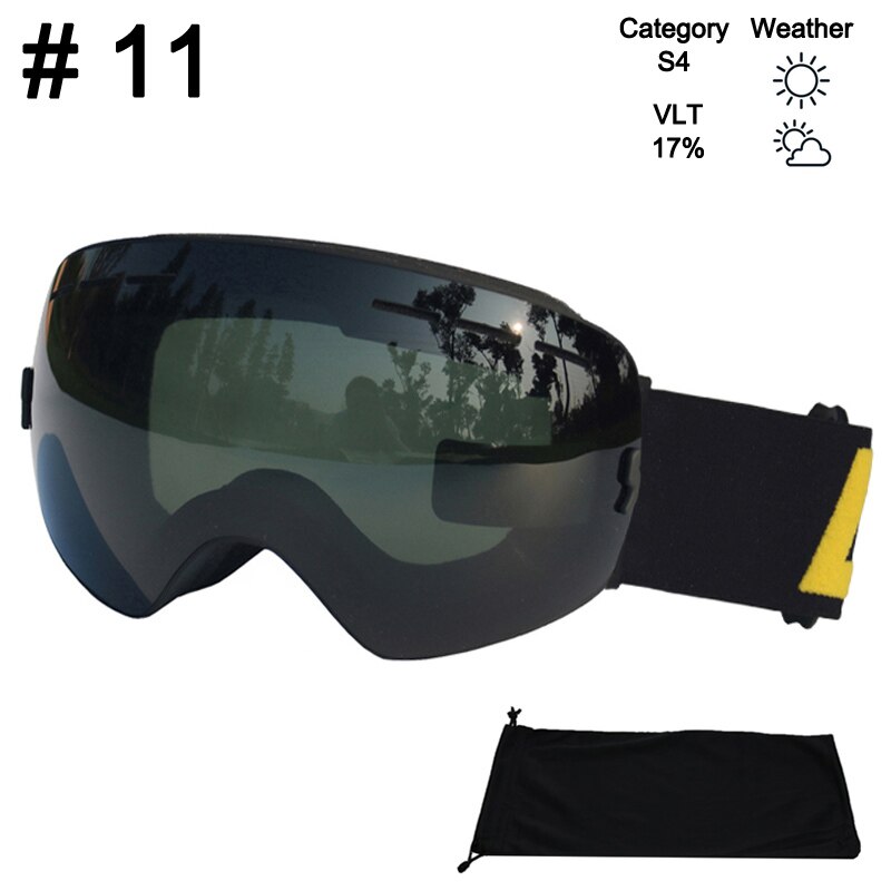 Locle sfæriske skibriller antidugg doble lag  uv400 store skimaske snowboardbriller skibriller briller: Farge 11 glass
