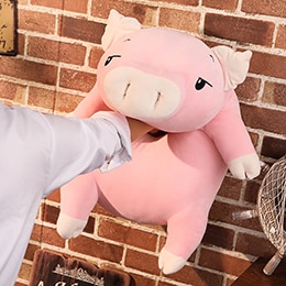 Squishy sika täytetty nukke makaa pehmo possu lelu valkoinen/vaaleanpunainen eläimet pehmeä pehmo kädenlämmitin peitto lapsia lohduttava: 75cm nukke / Vaaleanpunaiset silmät auki