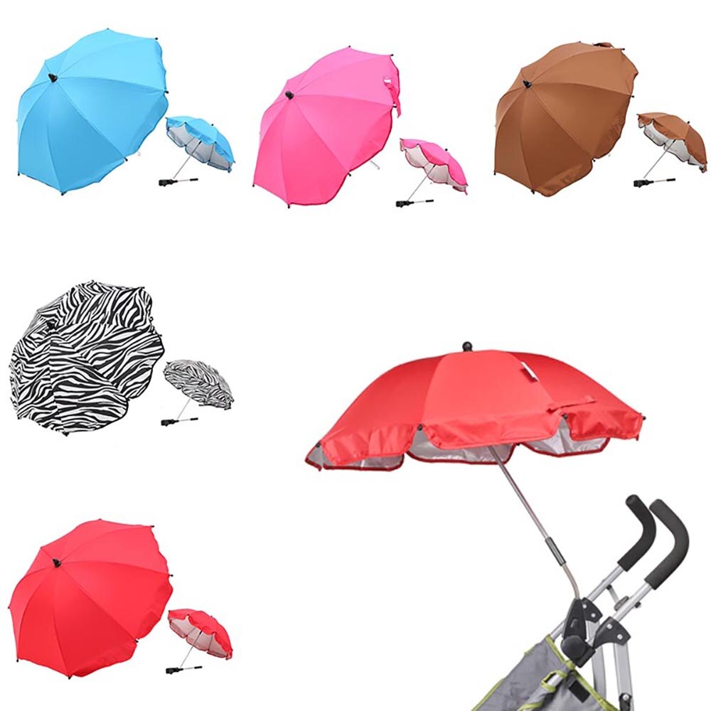 1pcs Adjustable Stroller Umbrella Rain UV Protection Baby Pram Pushchair Sun Shade Parasol With Universal Clamp