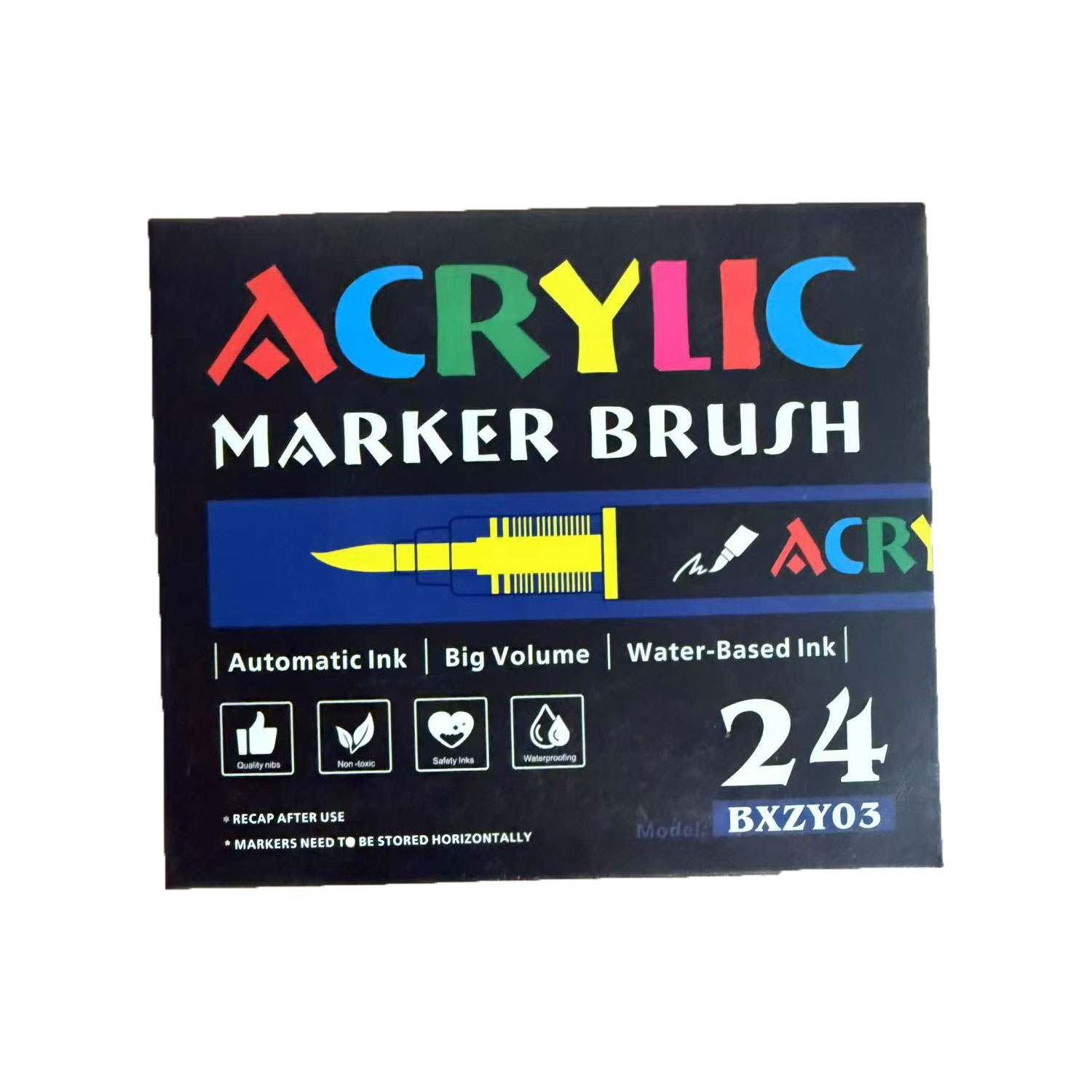12-80 Colors Acrylic Paint Pens Markers Brush Tip Paint Markers For Rock Painting Wood Canvas Stone,Christmas DIY Crafts: Yellow
