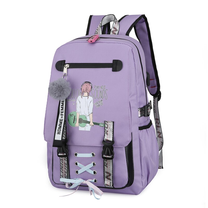 Groen Schooltassen Voor Meisjes Vrouwen Tas Voor School Rugzak USB 
