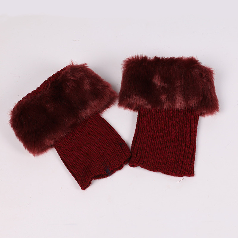chaussettes hautes laine à tricoter chauffe jambe guettre chaussettes femme: Bourgogne