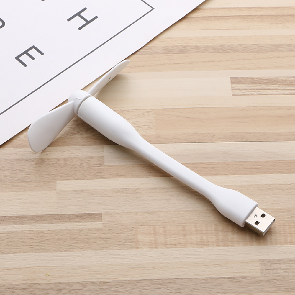 USB Small Fan Portable Hand Cool Mini Fan For Computer Flexible Bendable Fan For Power Bank Laptop PC AC Charger Summer Gadget: WHITE