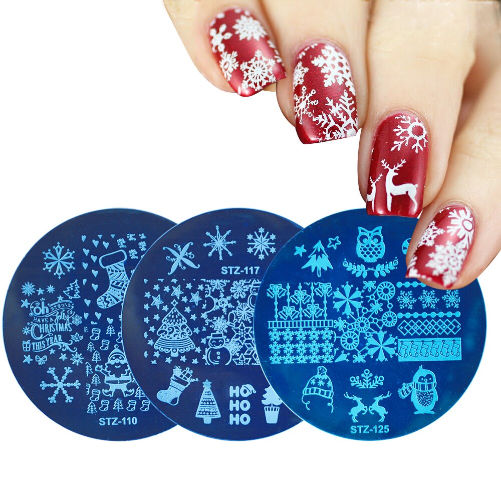 STZ noël Nail Art estampage plaques flocons de neige Dreamcather étoile timbre à ongles modèle pochoir manucure moule outils STZ/MC
