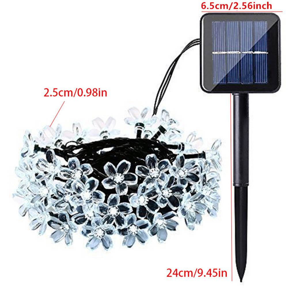 5/7/12M Solar-LED-Licht für den Außenbereich, Gartendekoration, Kirschlichter, wasserdicht, solarbetrieben, Terrassenlicht für Gartenparty, Weihnachten