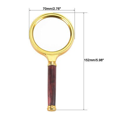 55mm 10X Handheld Read Magnifying Glass Lens Magnifier Gold Tone
