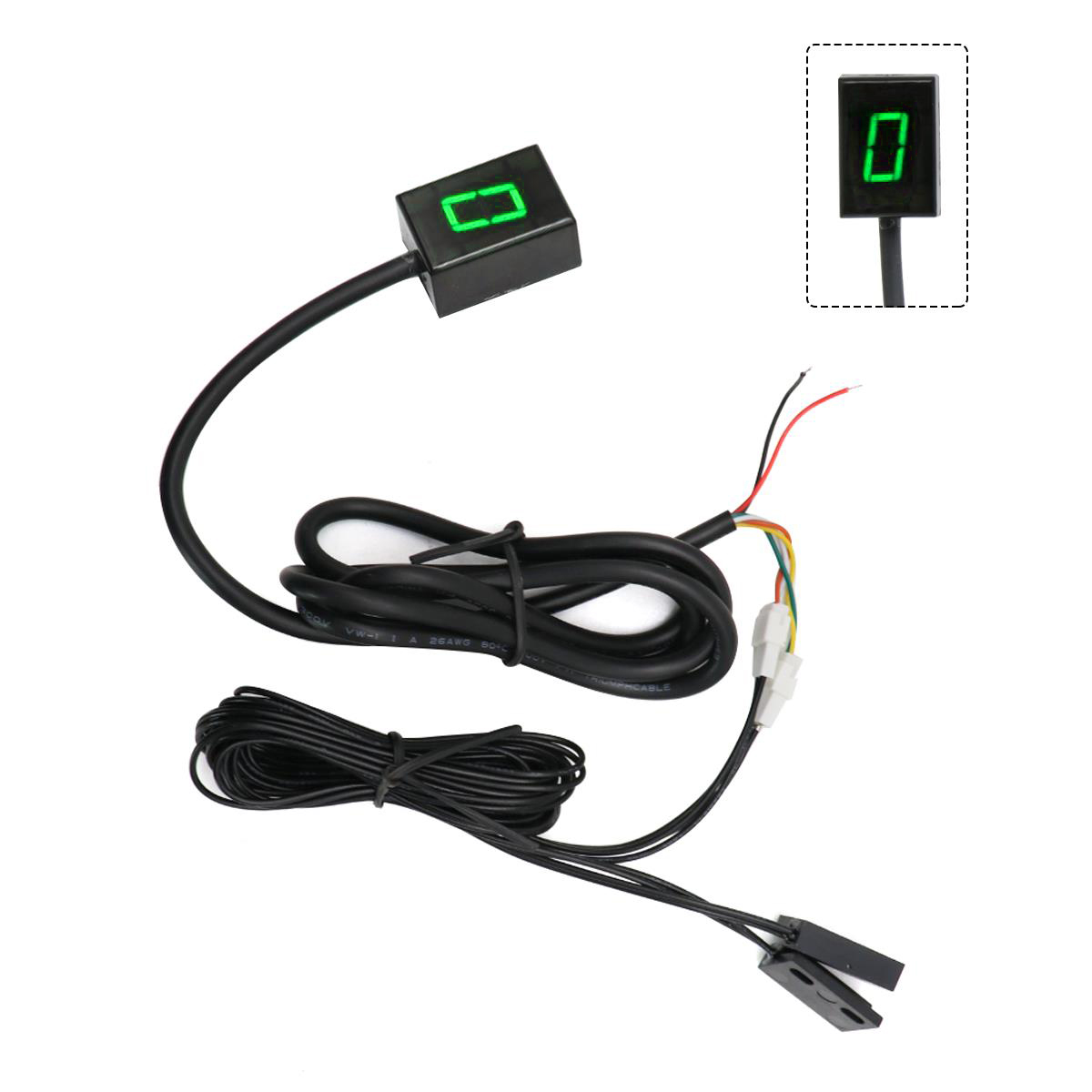 SCL MOTOS-indicador de marcha Digital Universal para motocicleta, 6 velocidades, pantalla LED, palanca de cambios, soporte magnético para indicador de marcha: Verde