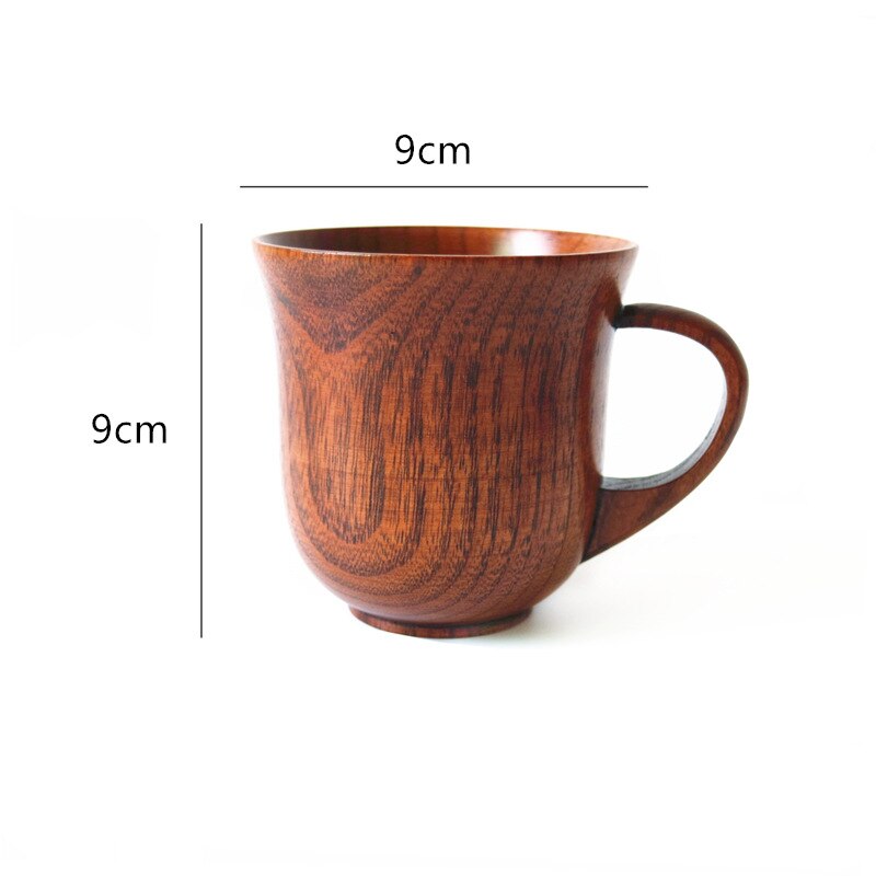 Retro handtag kopp enstaka trämuggar hela kroppen träölmugg mjölkkopp kaffekopp i trä: Stil-b