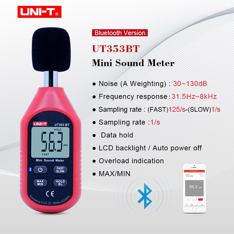 UNI-T mini lcd cyfrowy termometr higrometr Bluetooth cyfrowy miernik wilgotności temperatury anemometr magazyn UT333BT serii: UT353BT