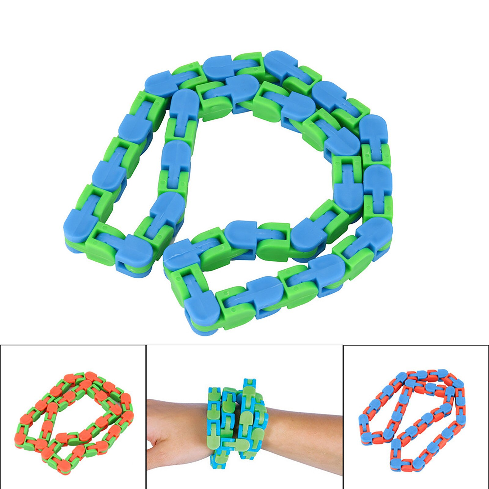 2pc Wacky Tracks Snap and Click Fidget Toys Kids Autism Snake Puzzles Classic Sensory Toy Children Birthday детские игрушк