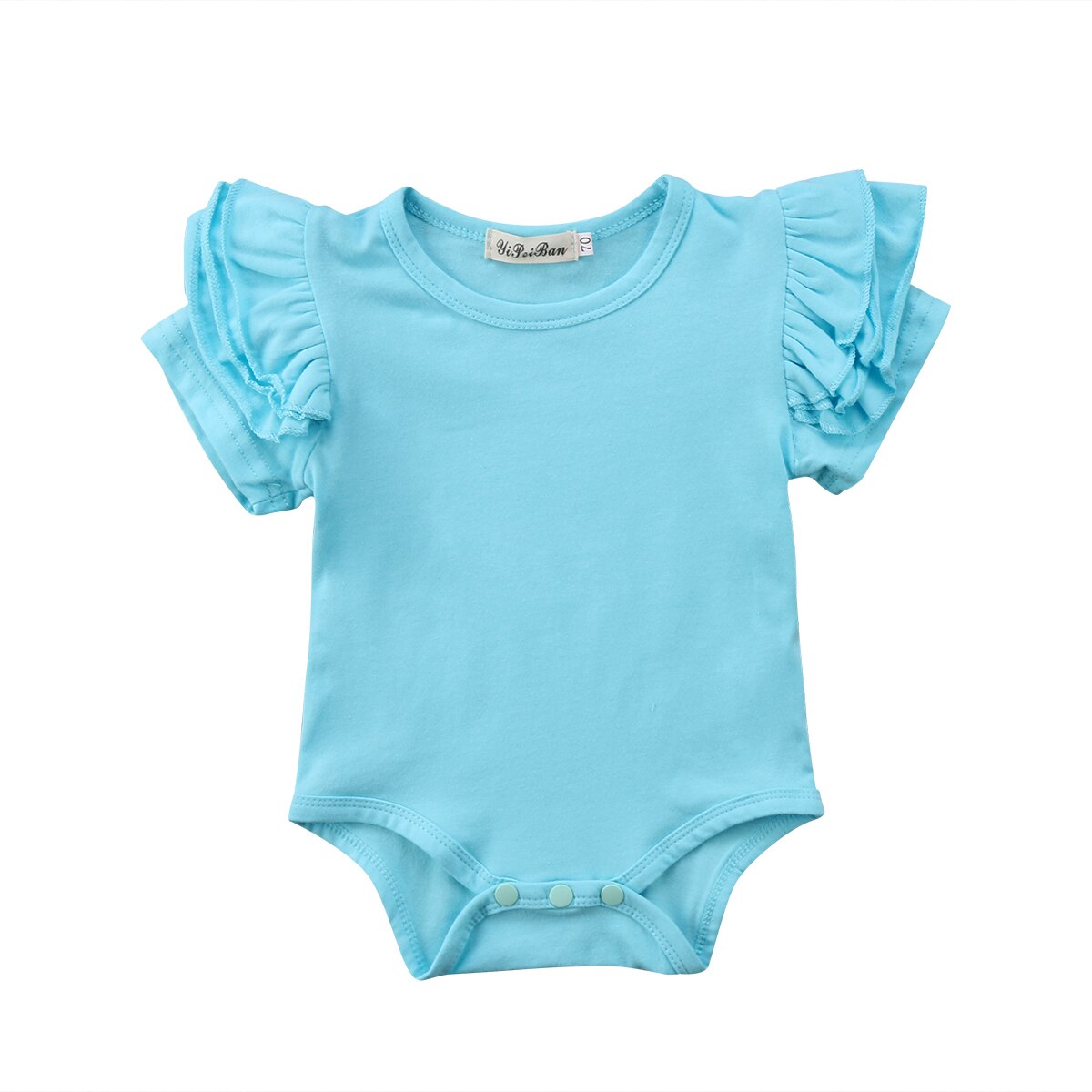 Lioraitiin Schattige Peuter Baby Meisjes Romper Korte Mouw Solid Jumpsuit Katoen O-hals Outfits Kleding: E / 6m