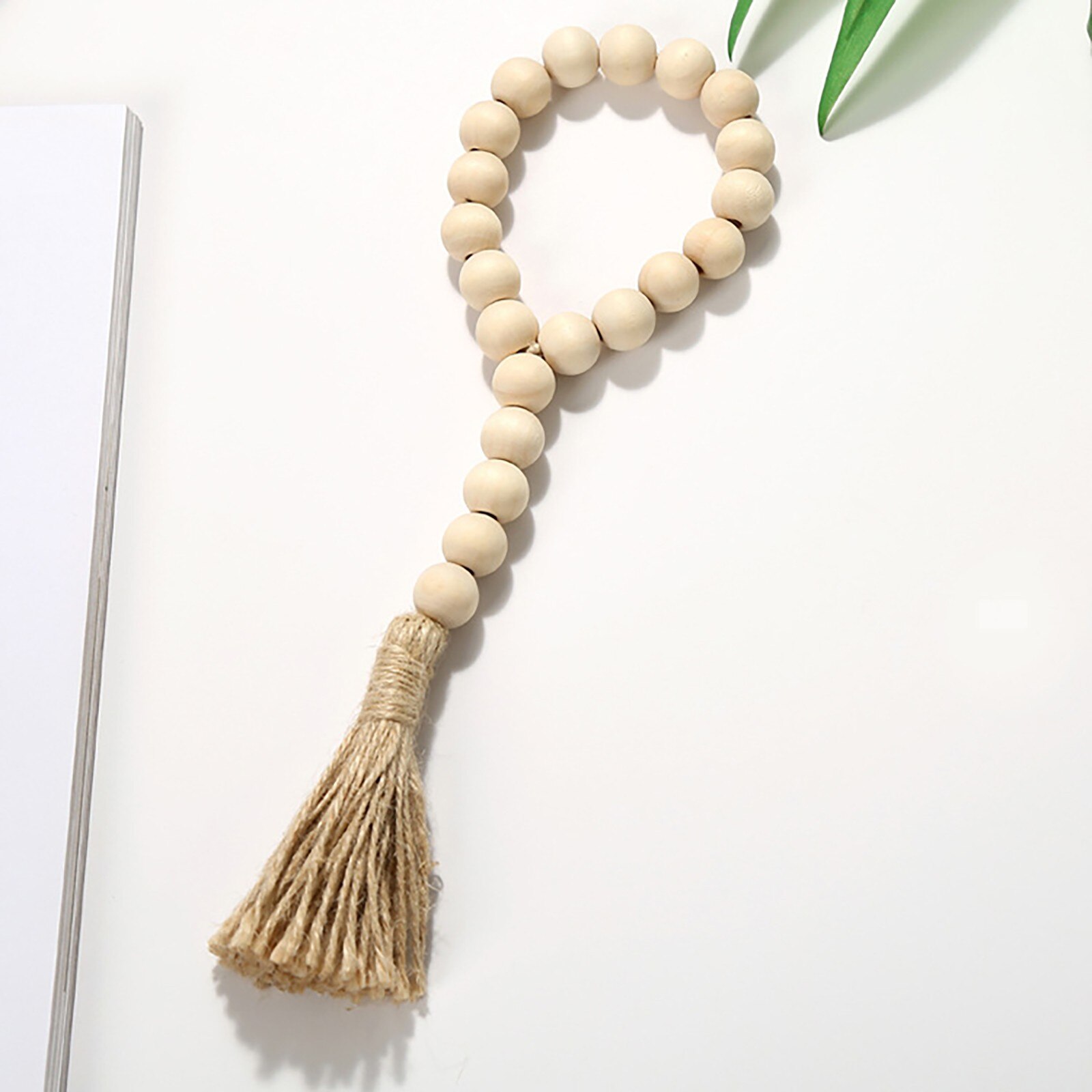 Bohemian Style Tassel Natural Wood Bead Garland Large Wall Hanging Decoration Hanging Decorations Home Decorations Garden Decor