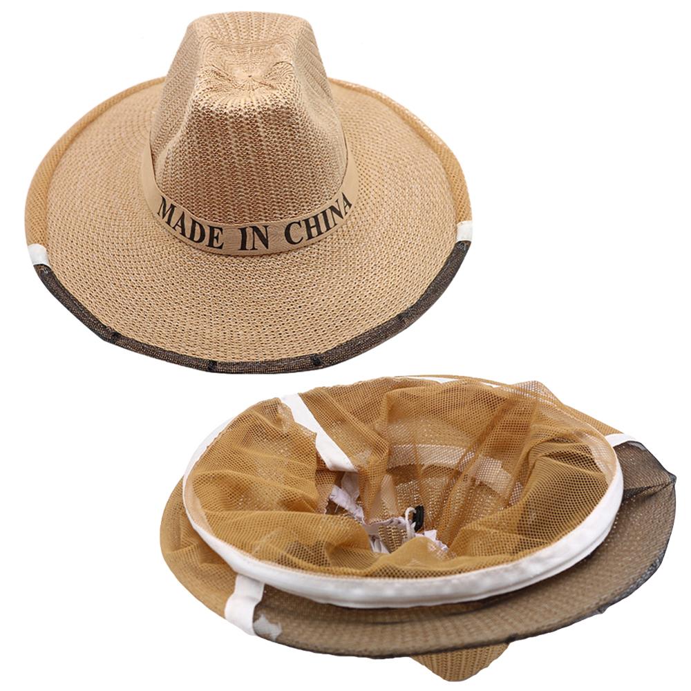 Anti-bijenhoed, beschermend net, beschermende benodigdheden voor de imker, duurzame bescherming, imker cowboy, kampeermasker voor de imker.