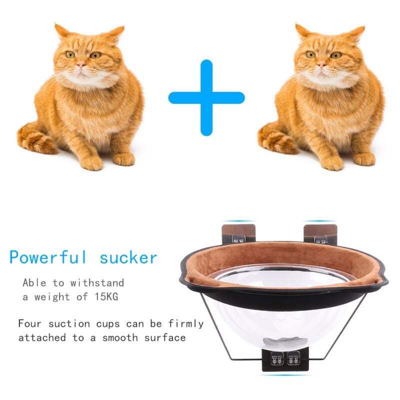 Cat Hammock Bed Window Pod Lounger Self-Adhesive Warm Bed For Pet Cat Rest House Soft Cat Bed Comfortable Ferret Cage